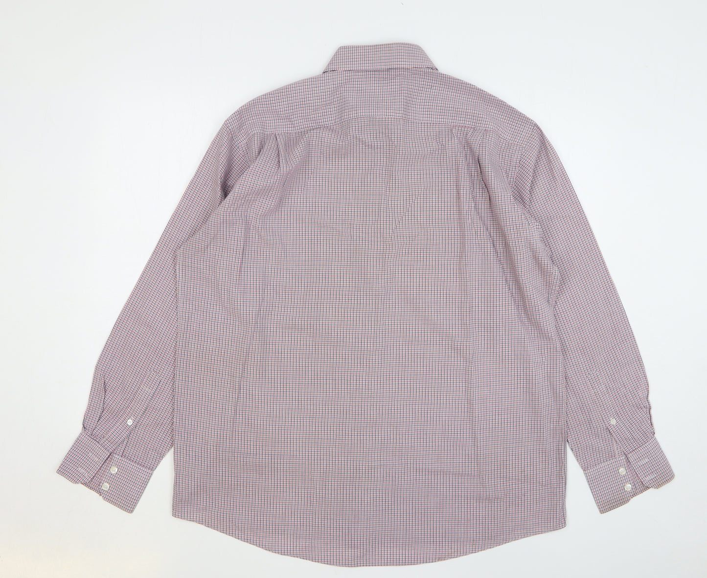 Cedar Wood State Mens Multicoloured Check Cotton Dress Shirt Size 16.5 Collared Button