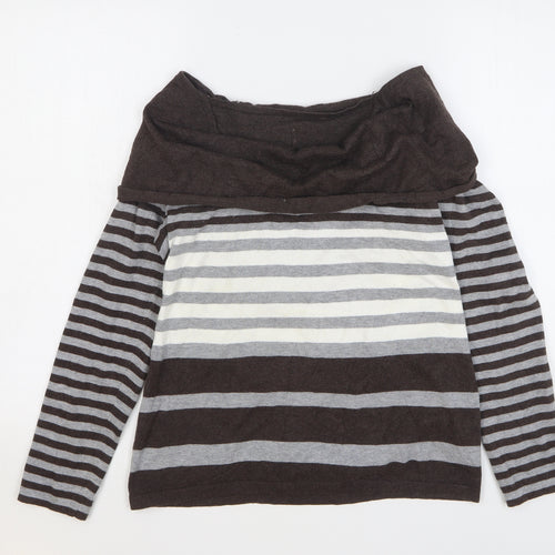 Gerry Weber Womens Multicoloured Roll Neck Striped Viscose Pullover Jumper Size 14
