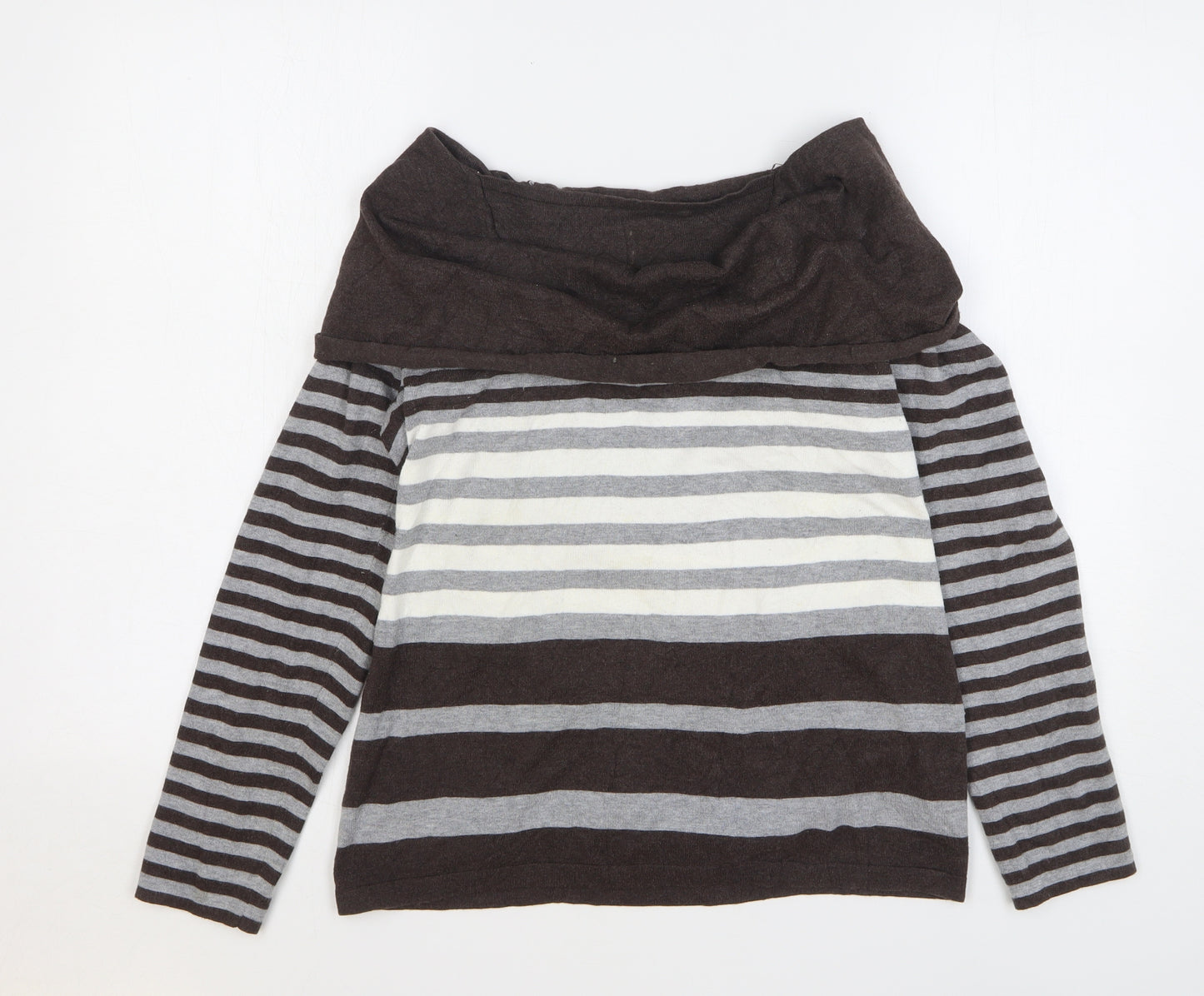 Gerry Weber Womens Multicoloured Roll Neck Striped Viscose Pullover Jumper Size 14
