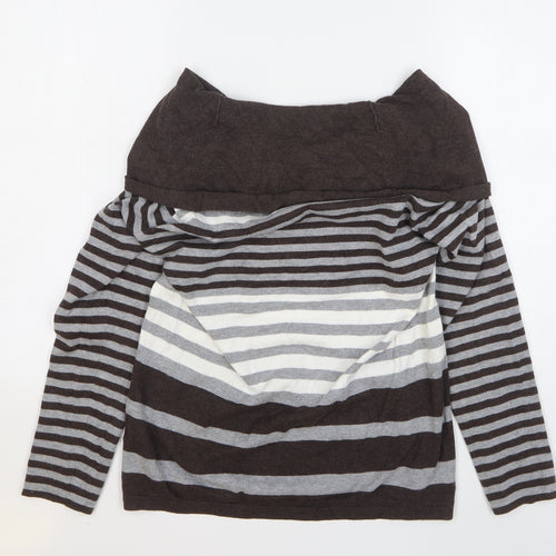 Gerry Weber Womens Multicoloured Roll Neck Striped Viscose Pullover Jumper Size 14