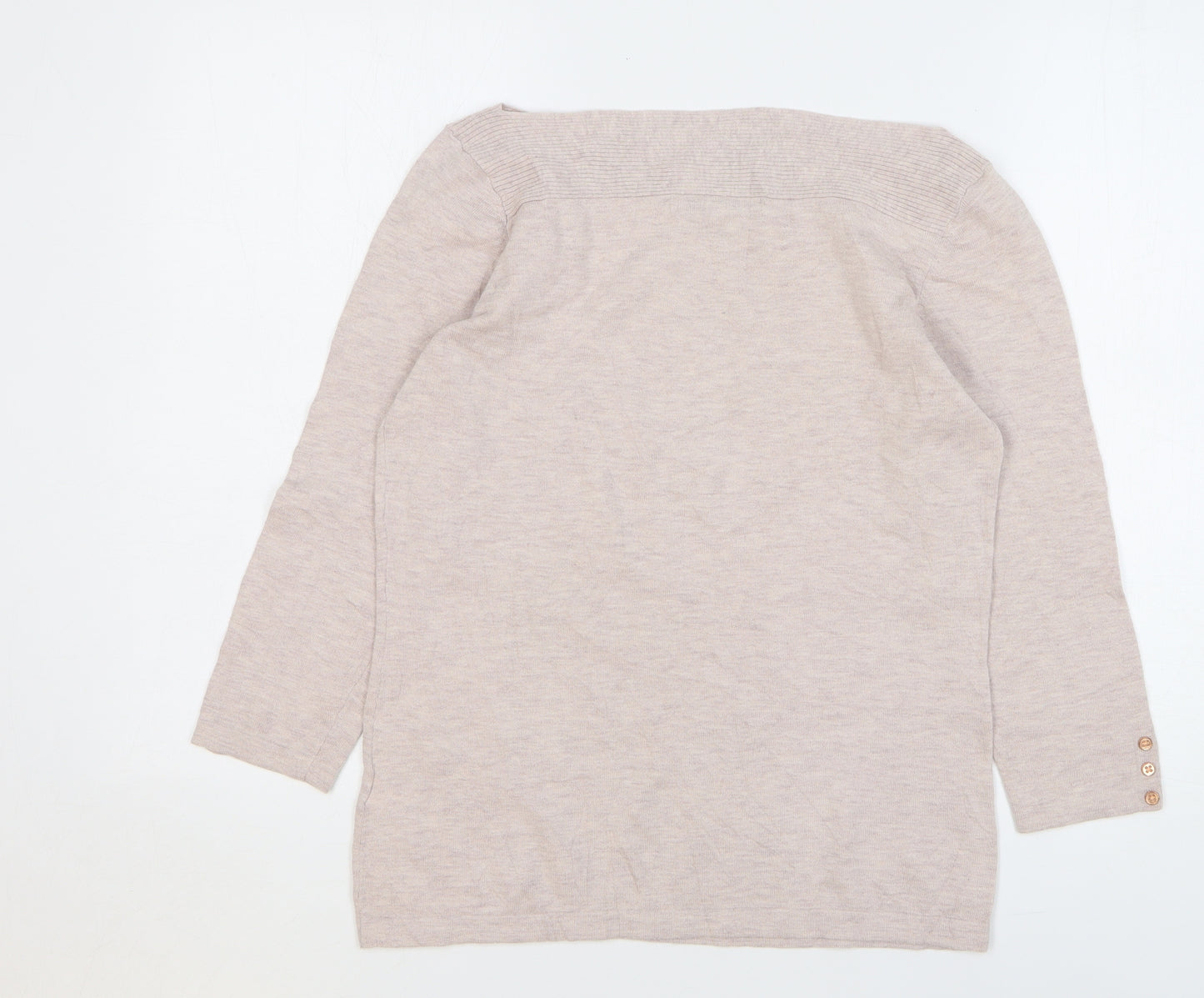 NEXT Womens Pink Boat Neck Cotton Pullover Jumper Size 12