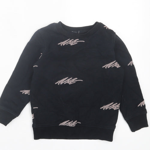 NEXT Girls Black Geometric Cotton Pullover Sweatshirt Size 3 Years Pullover