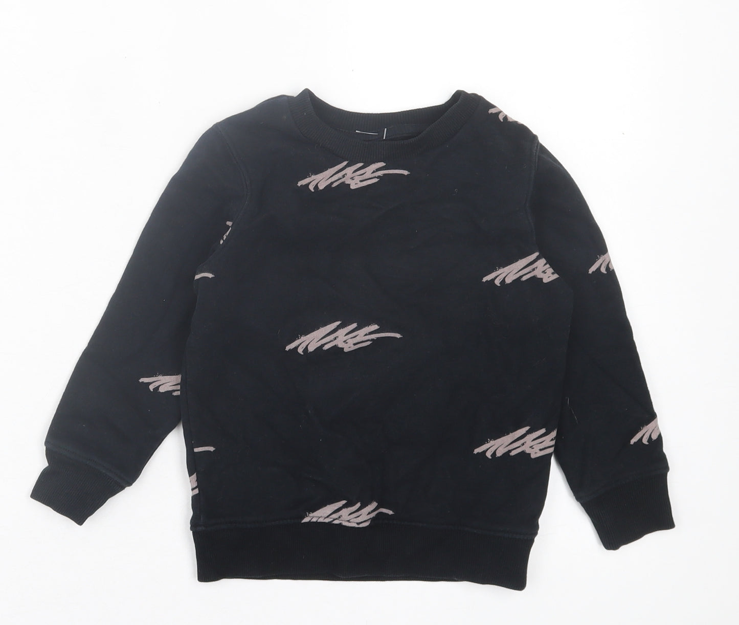 NEXT Girls Black Geometric Cotton Pullover Sweatshirt Size 3 Years Pullover