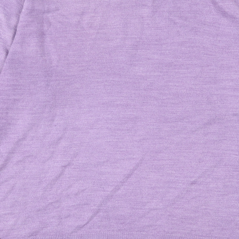 Marks and Spencer Mens Purple Crew Neck Acrylic Pullover Jumper Size M
