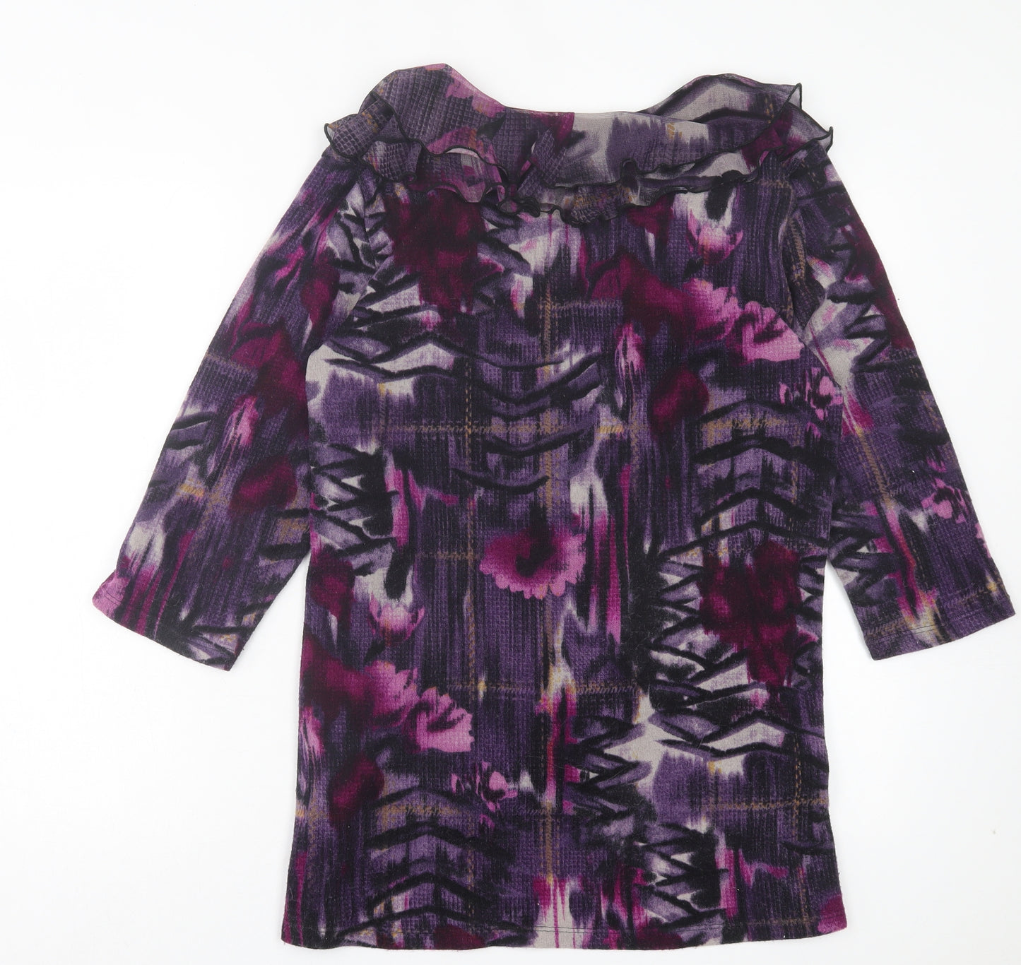 Christopher & Banks Womens Pink V-Neck Geometric Polyester Cardigan Jumper Size L