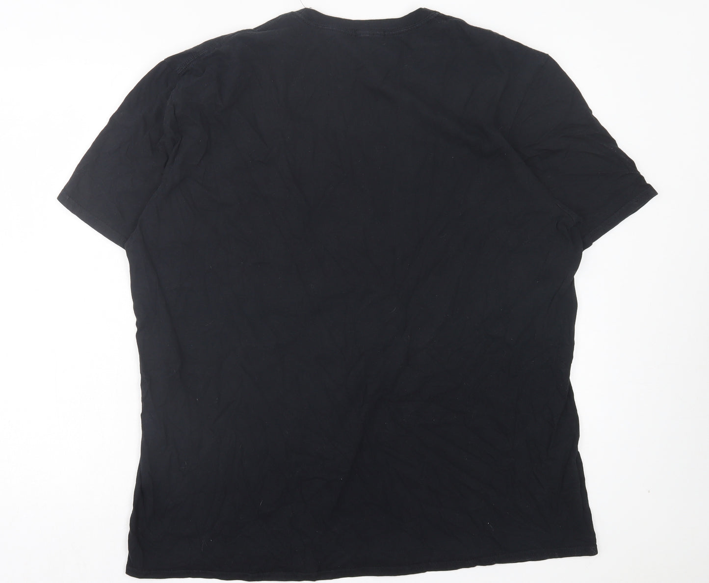 Boohoo Mens Black Polyester T-Shirt Size 2XL Crew Neck - Teddy
