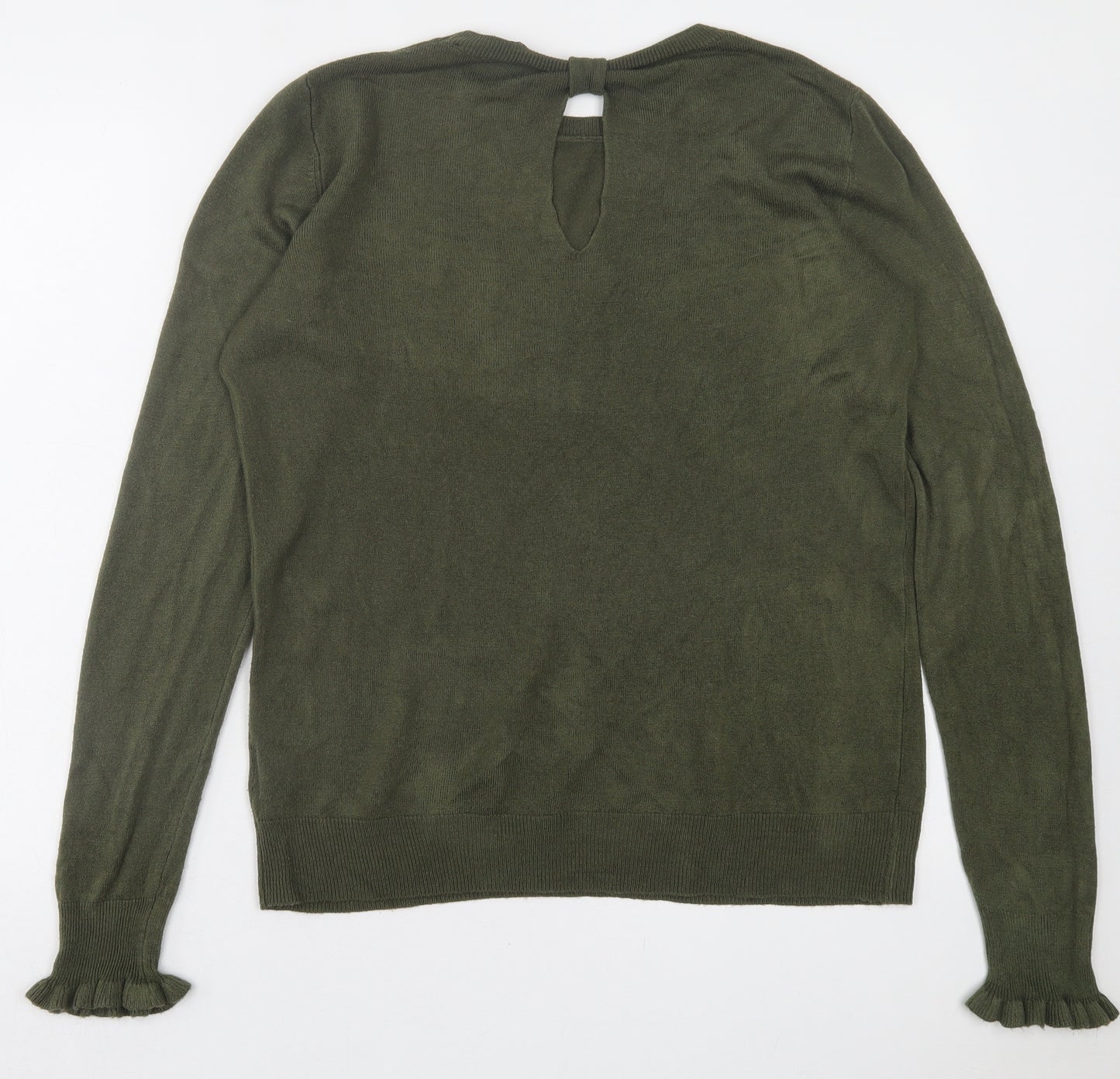 Dorothy Perkins Womens Green Crew Neck Acrylic Pullover Jumper Size 14