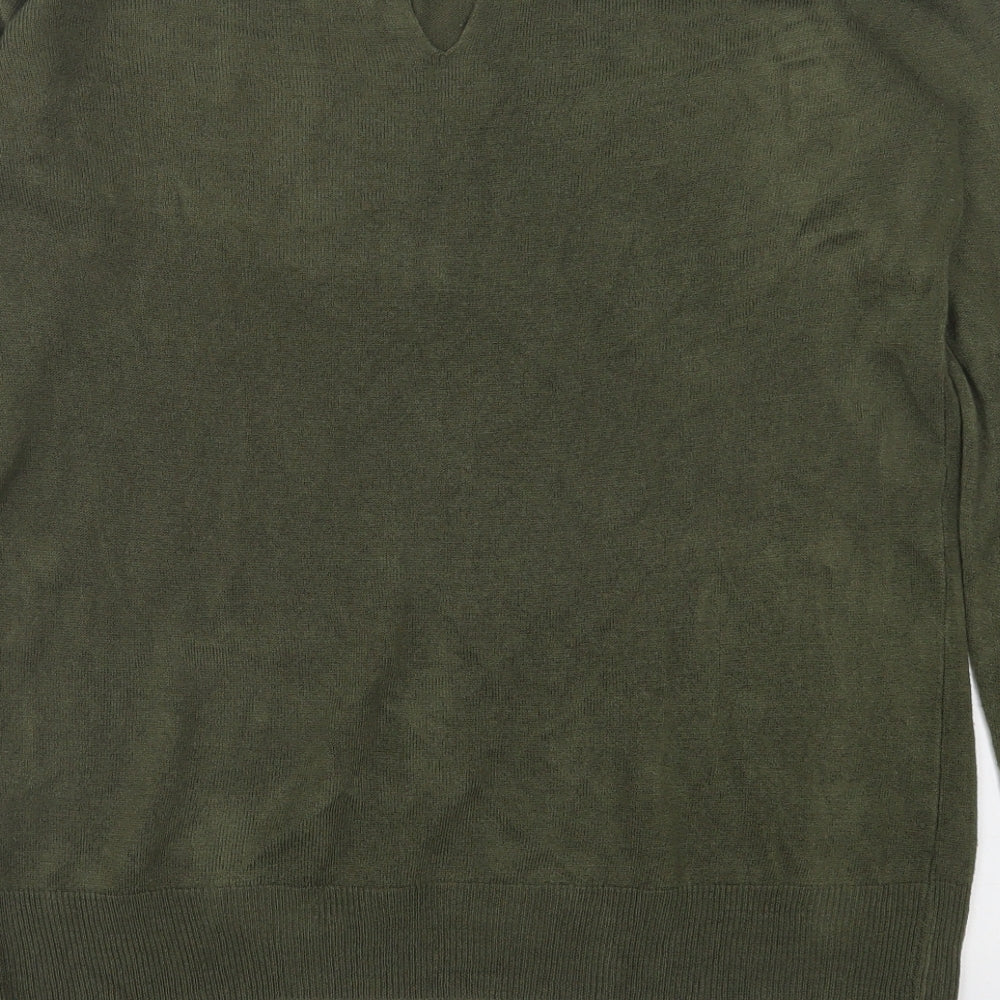Dorothy Perkins Womens Green Crew Neck Acrylic Pullover Jumper Size 14