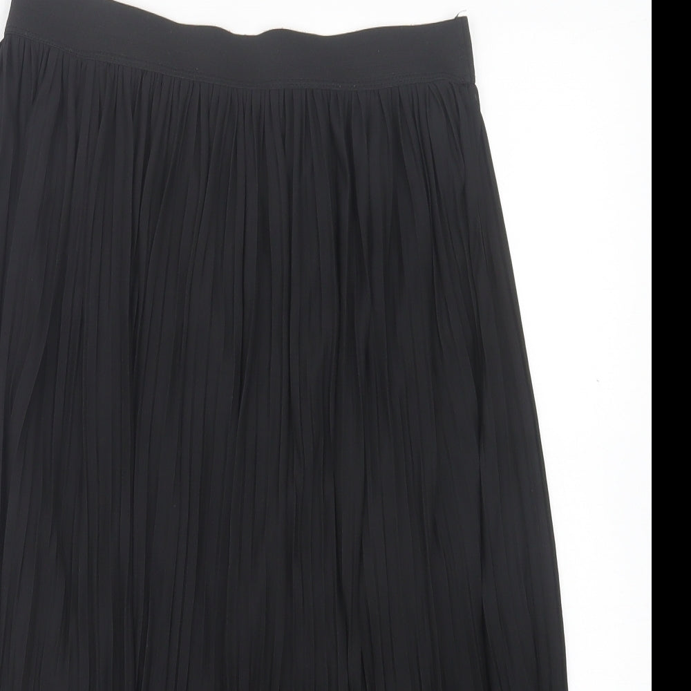 George Womens Black Polyester Pleated Skirt Size 12