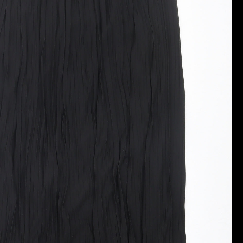 George Womens Black Polyester Pleated Skirt Size 12