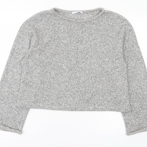 Zara Womens Grey Crew Neck Polyester Pullover Jumper Size L