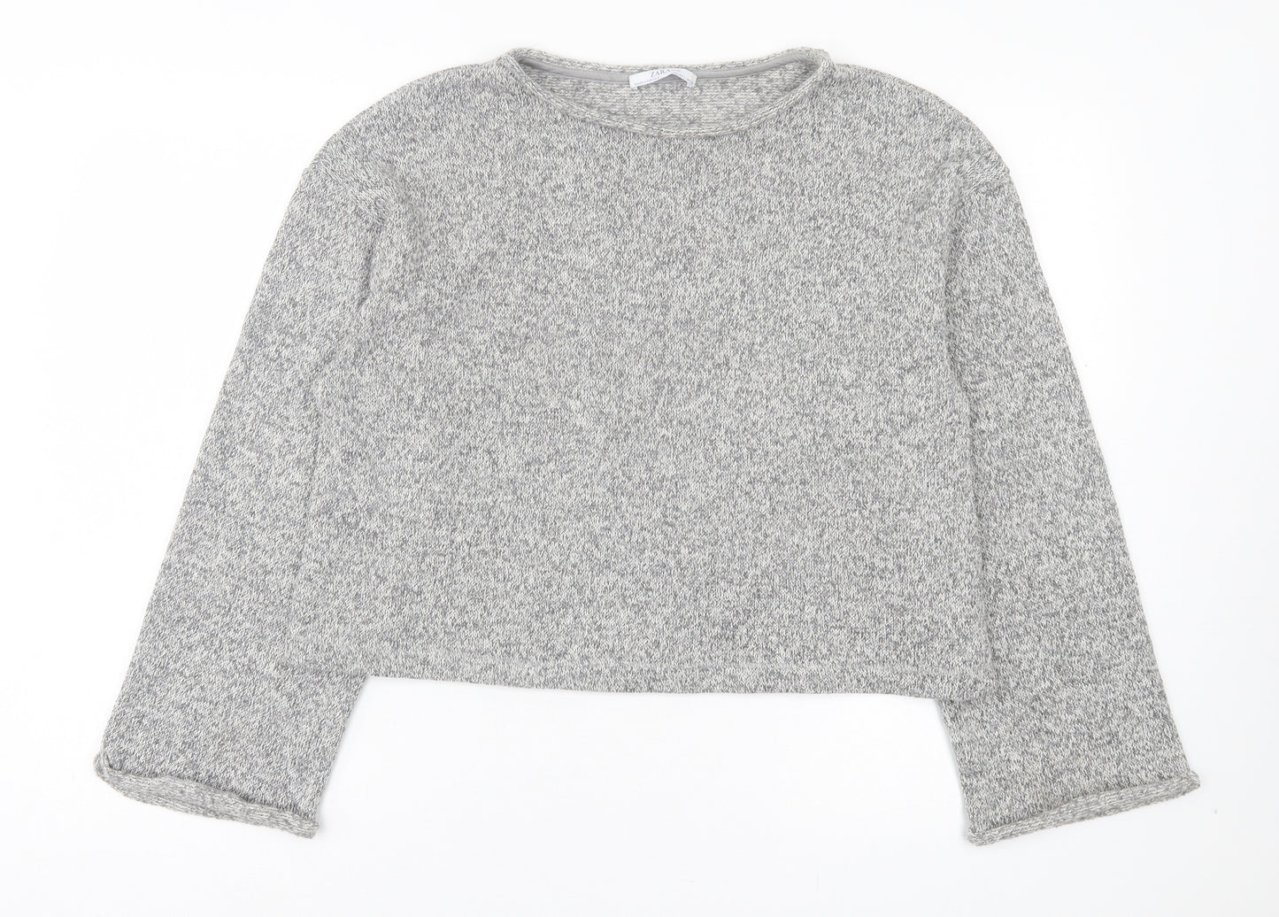 Zara Womens Grey Crew Neck Polyester Pullover Jumper Size L