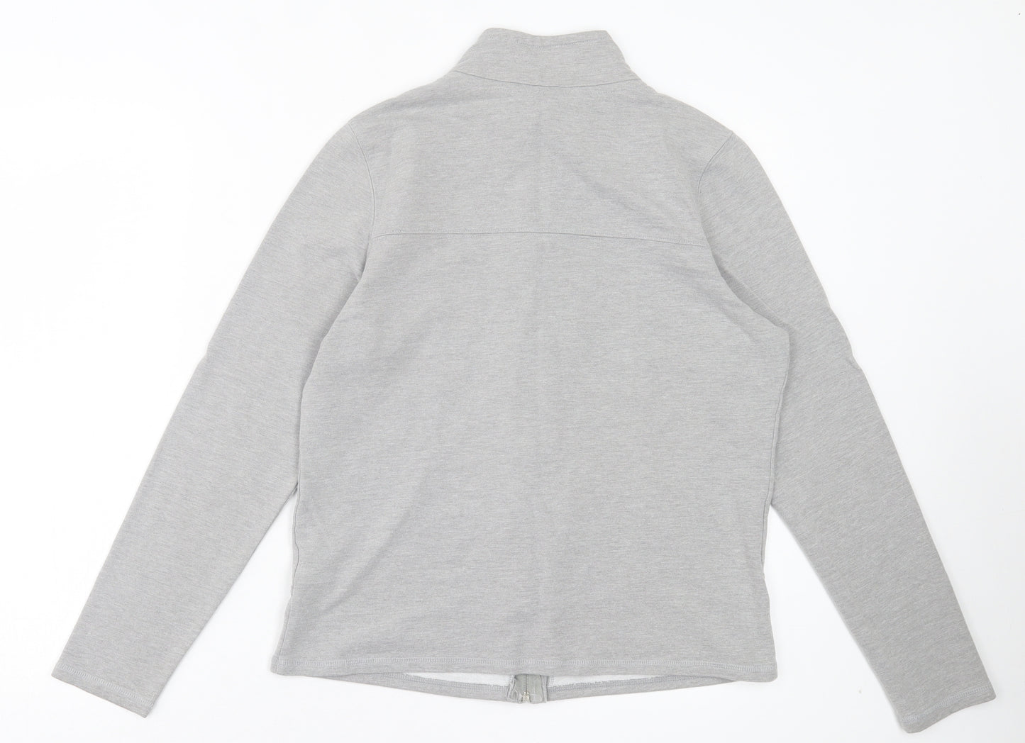 Marks and Spencer Womens Grey Cotton Full Zip Sweatshirt Size 14 Zip