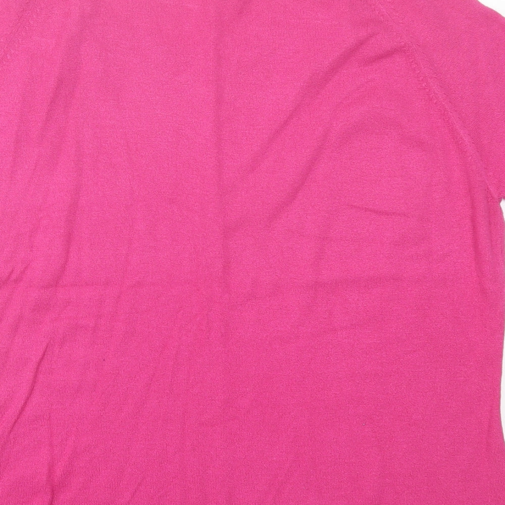 Marks and Spencer Womens Pink Viscose Basic T-Shirt Size 20 Crew Neck