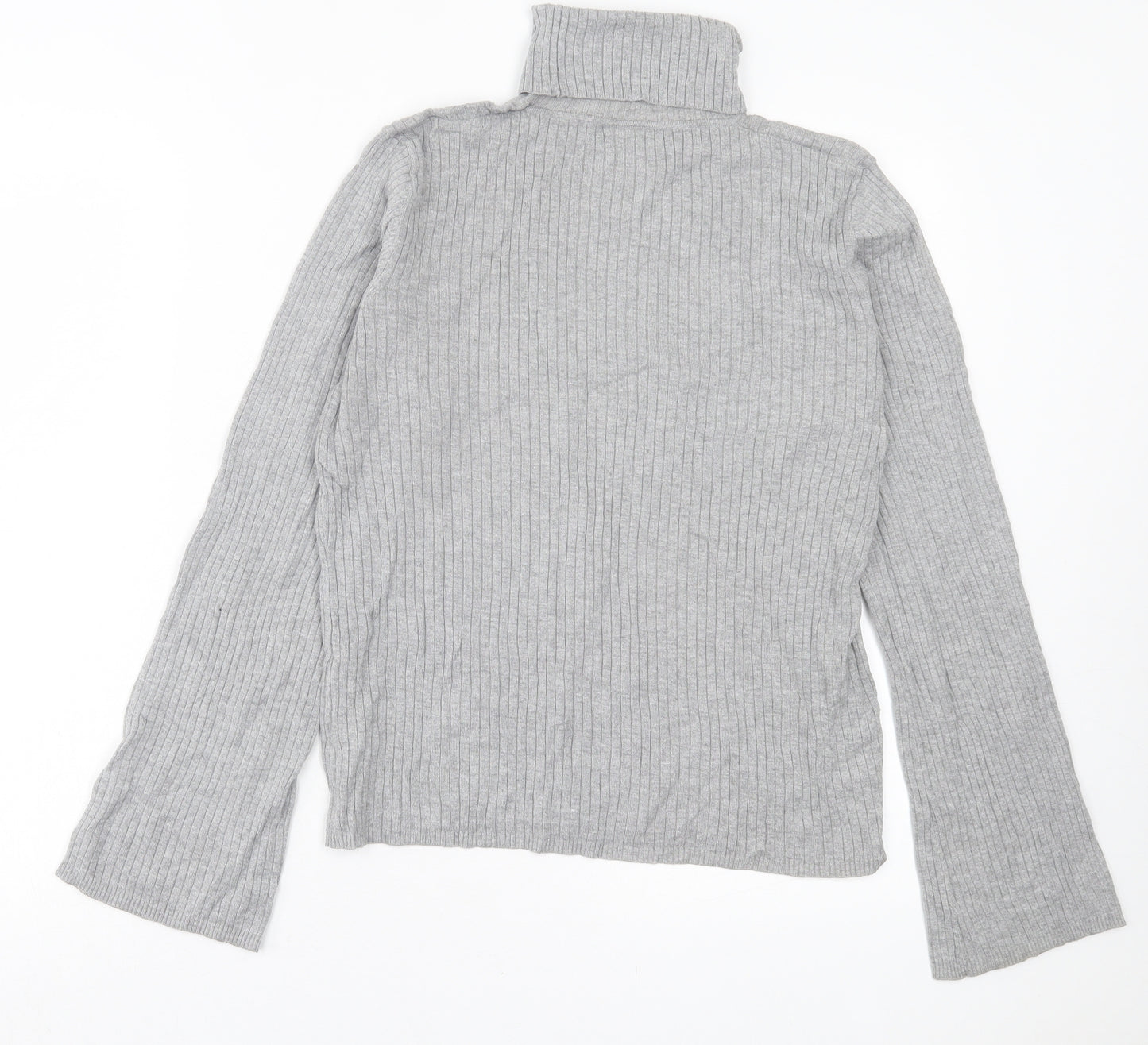 NEXT Womens Grey Roll Neck Acrylic Pullover Jumper Size 16 - Ribbed Fabric