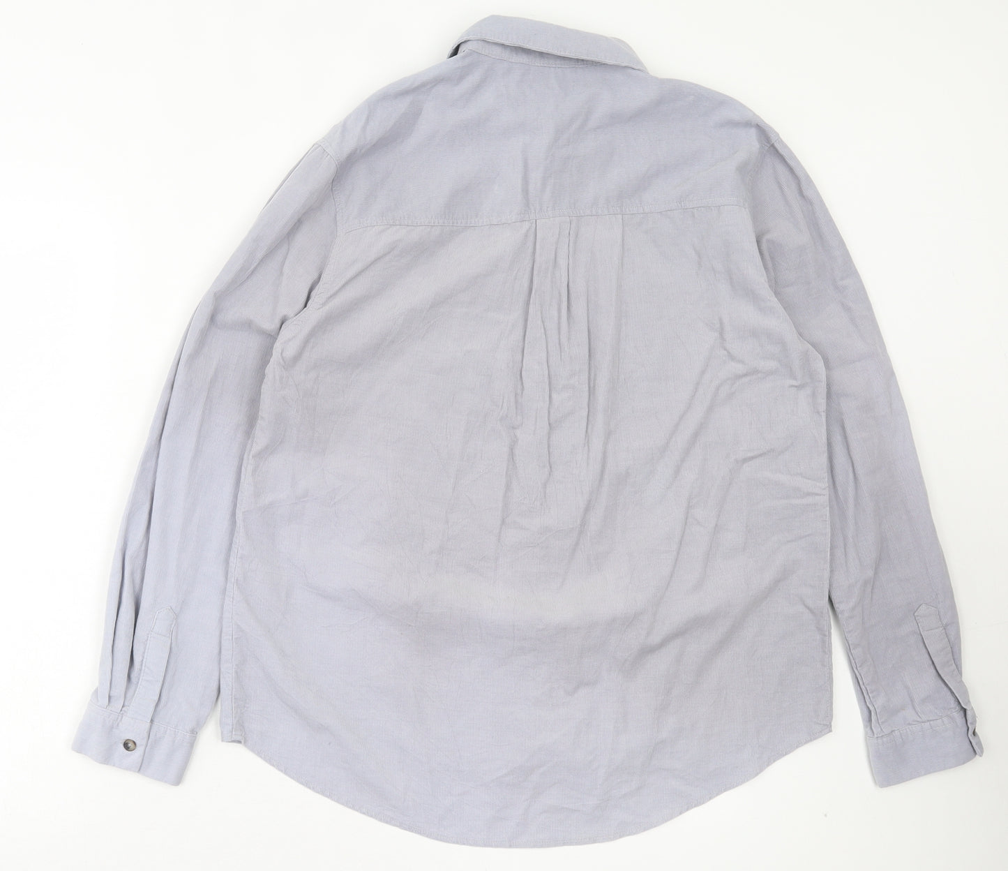 NEXT Womens Blue Cotton Basic Button-Up Size 12 Collared - Pocket Detail