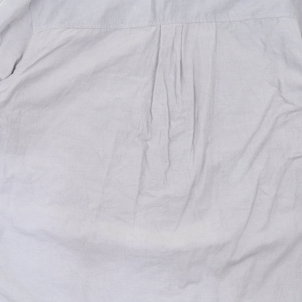 NEXT Womens Blue Cotton Basic Button-Up Size 12 Collared - Pocket Detail