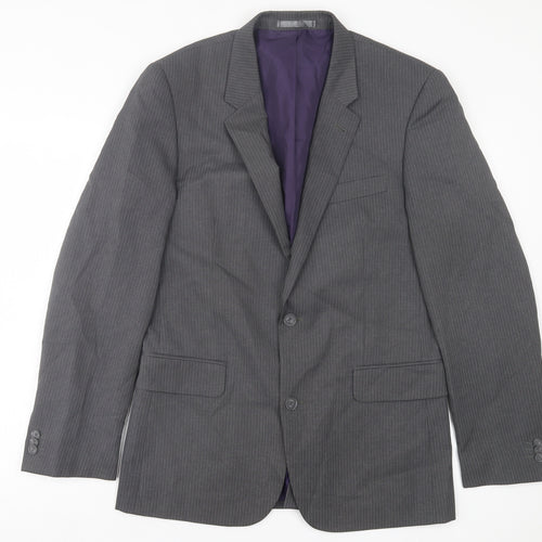 Taylor & Wright Mens Grey Striped Polyacrylate Fibre Jacket Suit Jacket Size 38