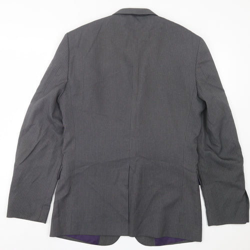 Taylor & Wright Mens Grey Striped Polyacrylate Fibre Jacket Suit Jacket Size 38