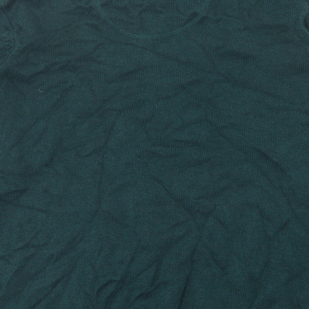 Maine Mens Green V-Neck Cotton Pullover Jumper Size XL