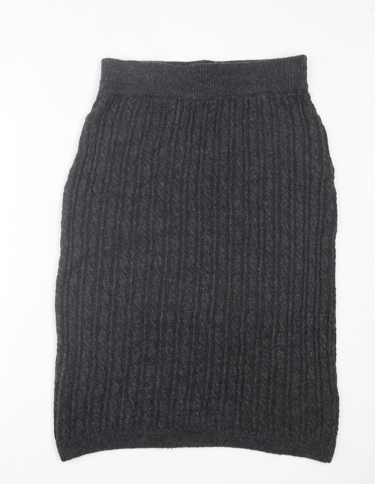 M&Co Womens Grey Acrylic Straight & Pencil Skirt Size 14