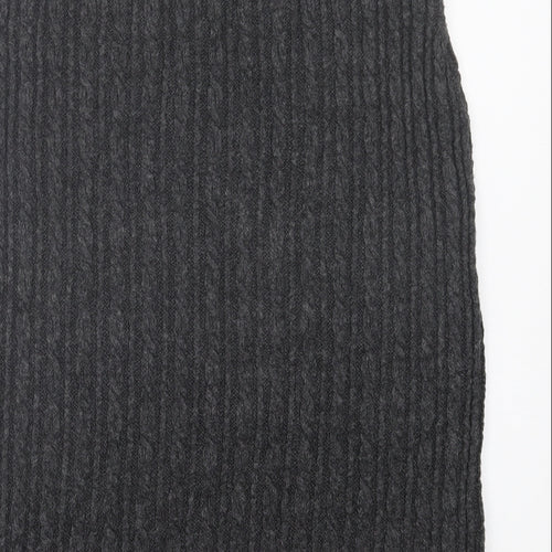 M&Co Womens Grey Acrylic Straight & Pencil Skirt Size 14