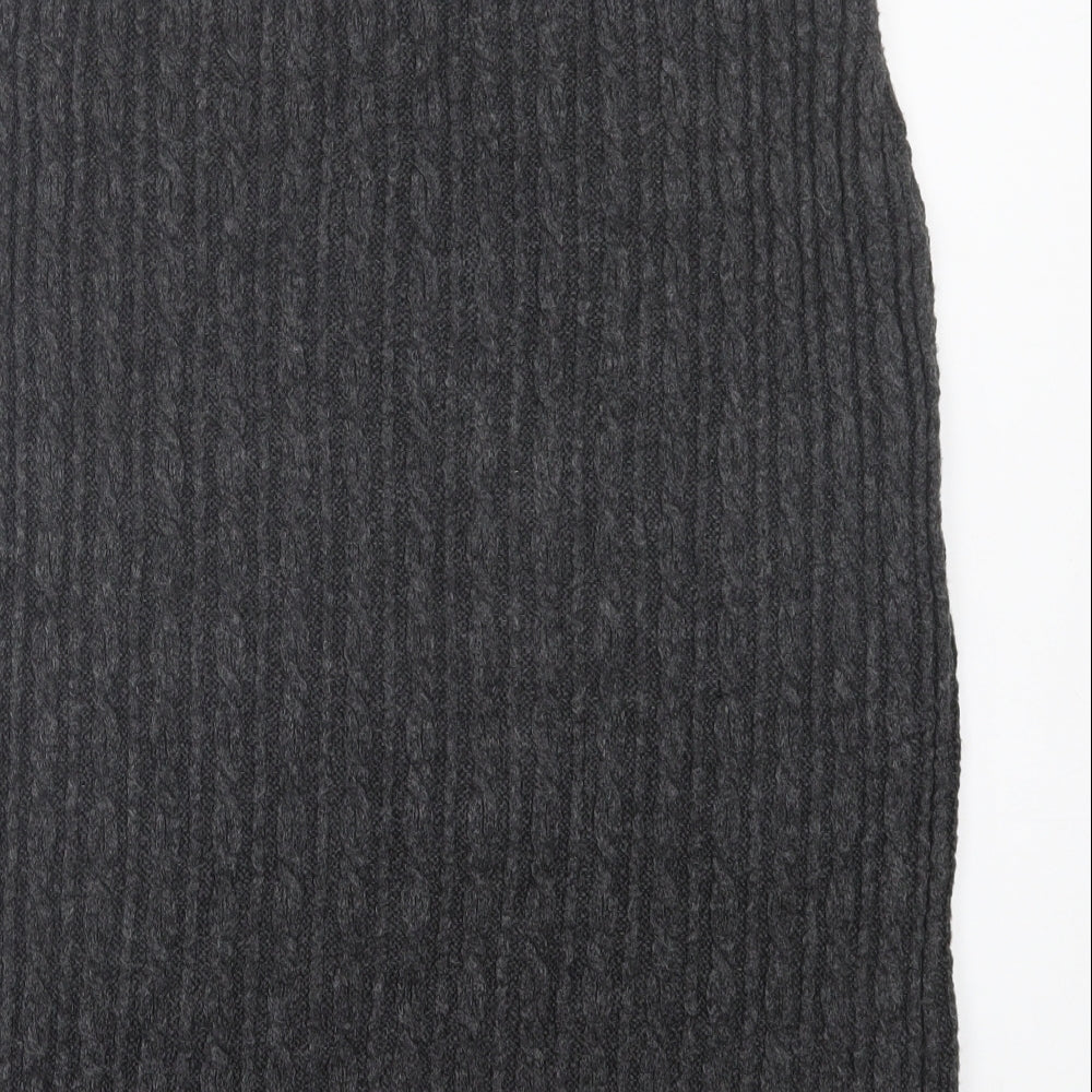 M&Co Womens Grey Acrylic Straight & Pencil Skirt Size 14