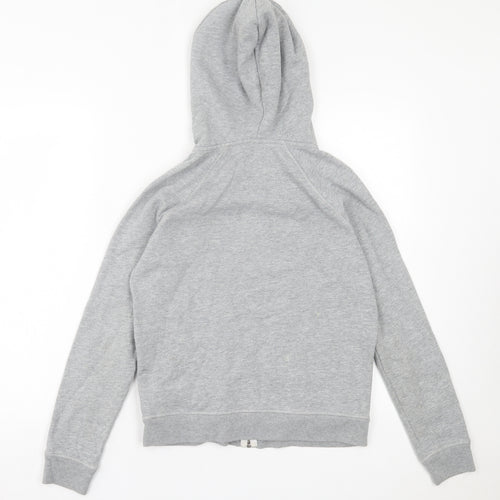 Jack Wills Womens Grey Cotton Full Zip Hoodie Size 8 Zip