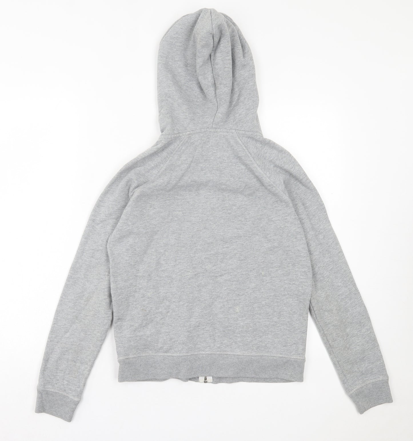 Jack Wills Womens Grey Cotton Full Zip Hoodie Size 8 Zip