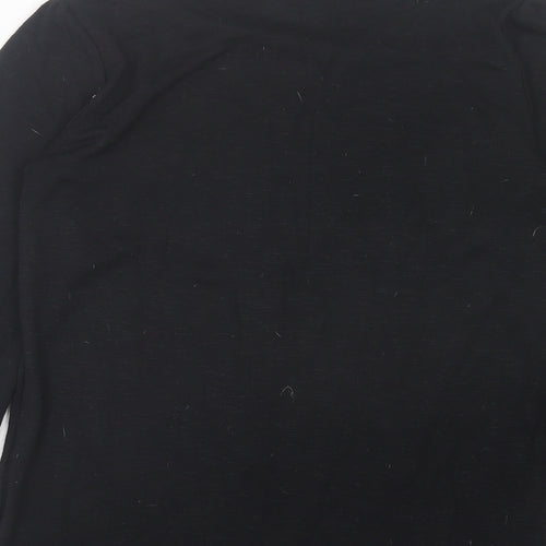 Papaya Womens Black Crew Neck Viscose Pullover Jumper Size 8