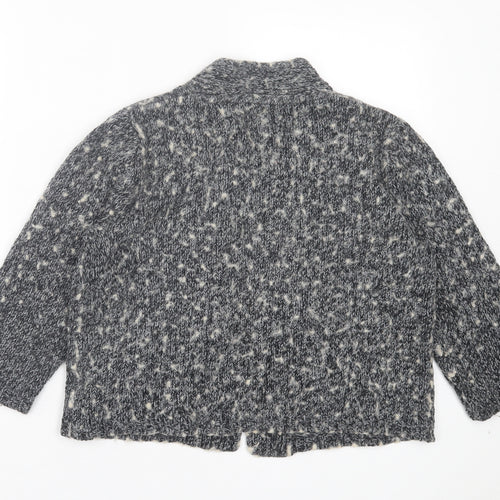 Maine Womens Grey V-Neck Acrylic Cardigan Jumper Size 14
