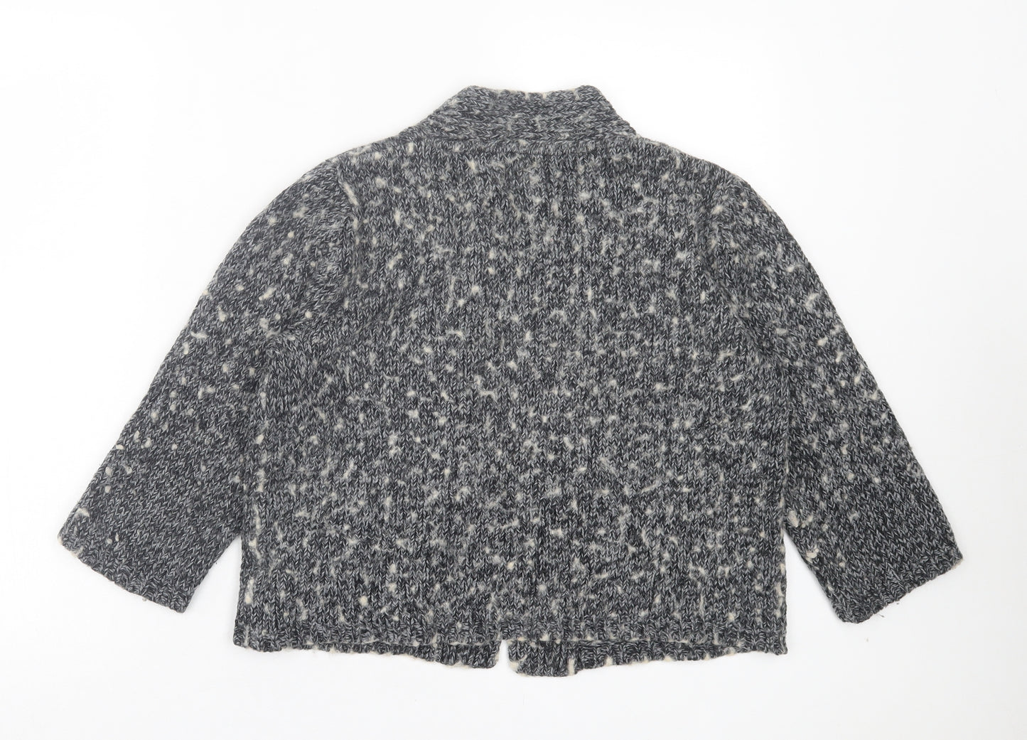 Maine Womens Grey V-Neck Acrylic Cardigan Jumper Size 14