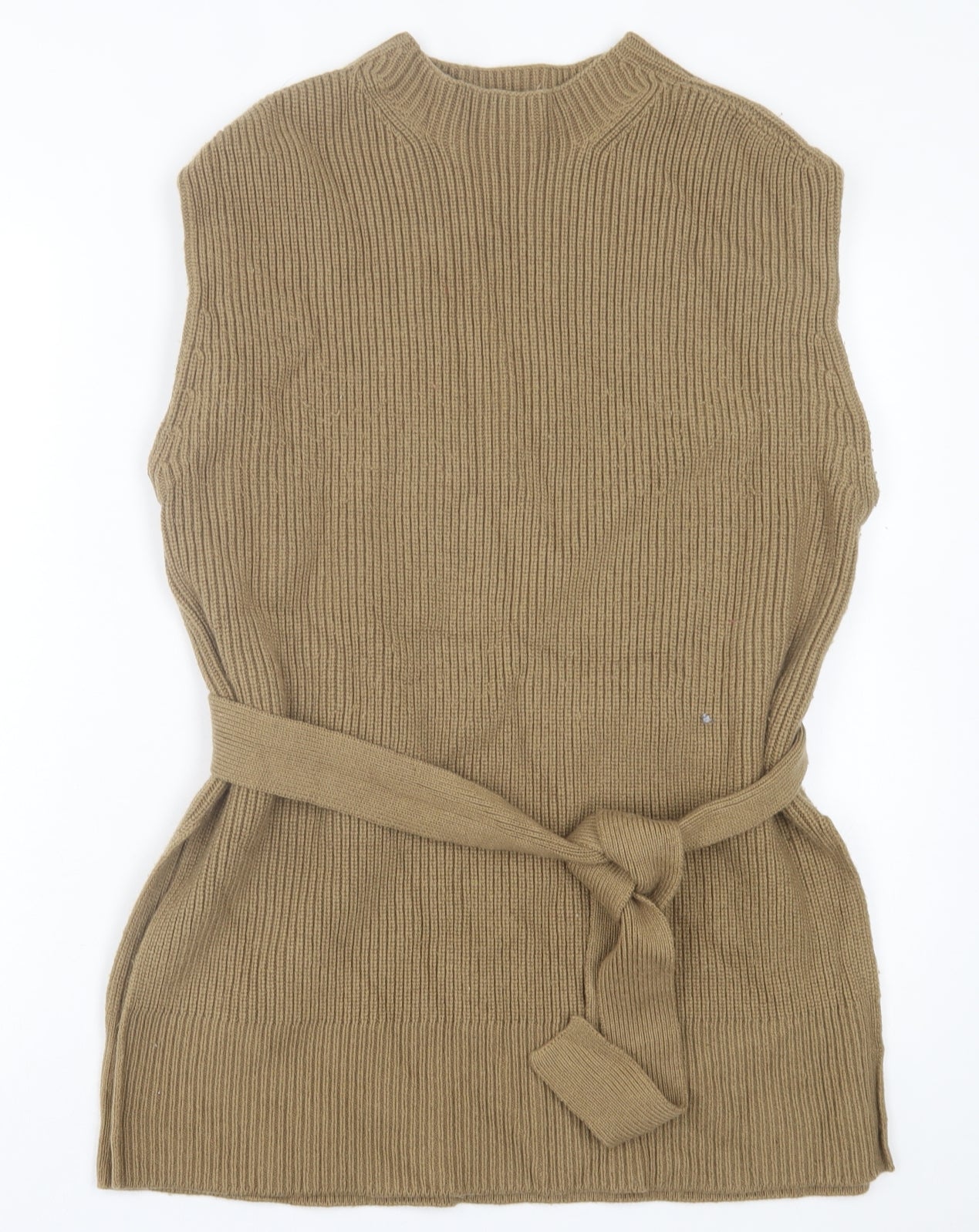 Autograph Womens Brown Polyamide Jumper Dress Size M Mock Neck Pullover
