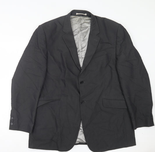 Front view of Burton men’s grey polyacrylate fibre jacket suit jacket, size 44