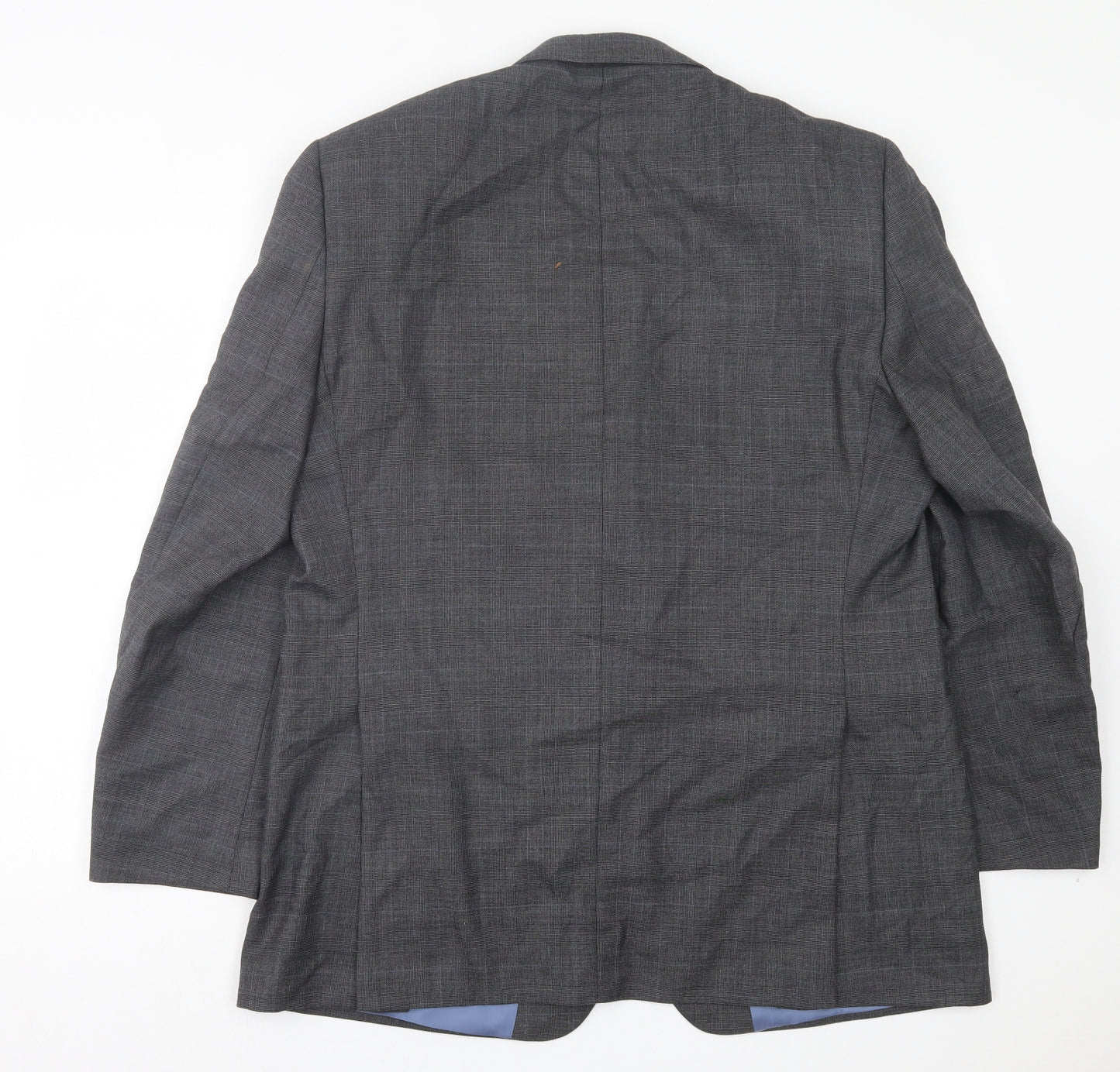 Berwin & Berwin Mens Grey Plaid Wool Jacket Suit Jacket Size 44