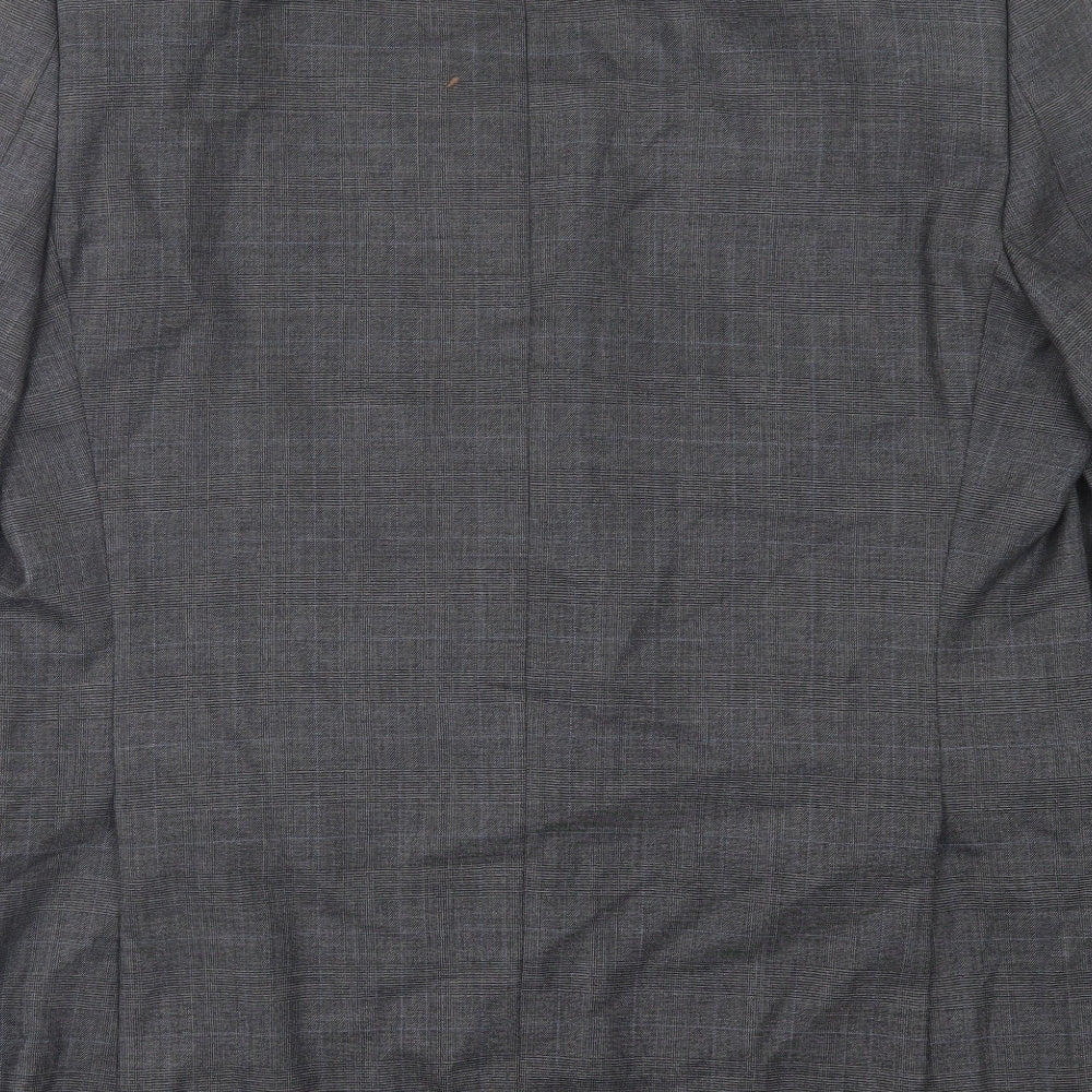 Berwin & Berwin Mens Grey Plaid Wool Jacket Suit Jacket Size 44