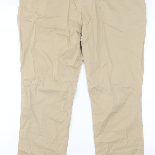 Racing Green Mens Beige Cotton Chino Trousers Size 38 L30 in Regular Button