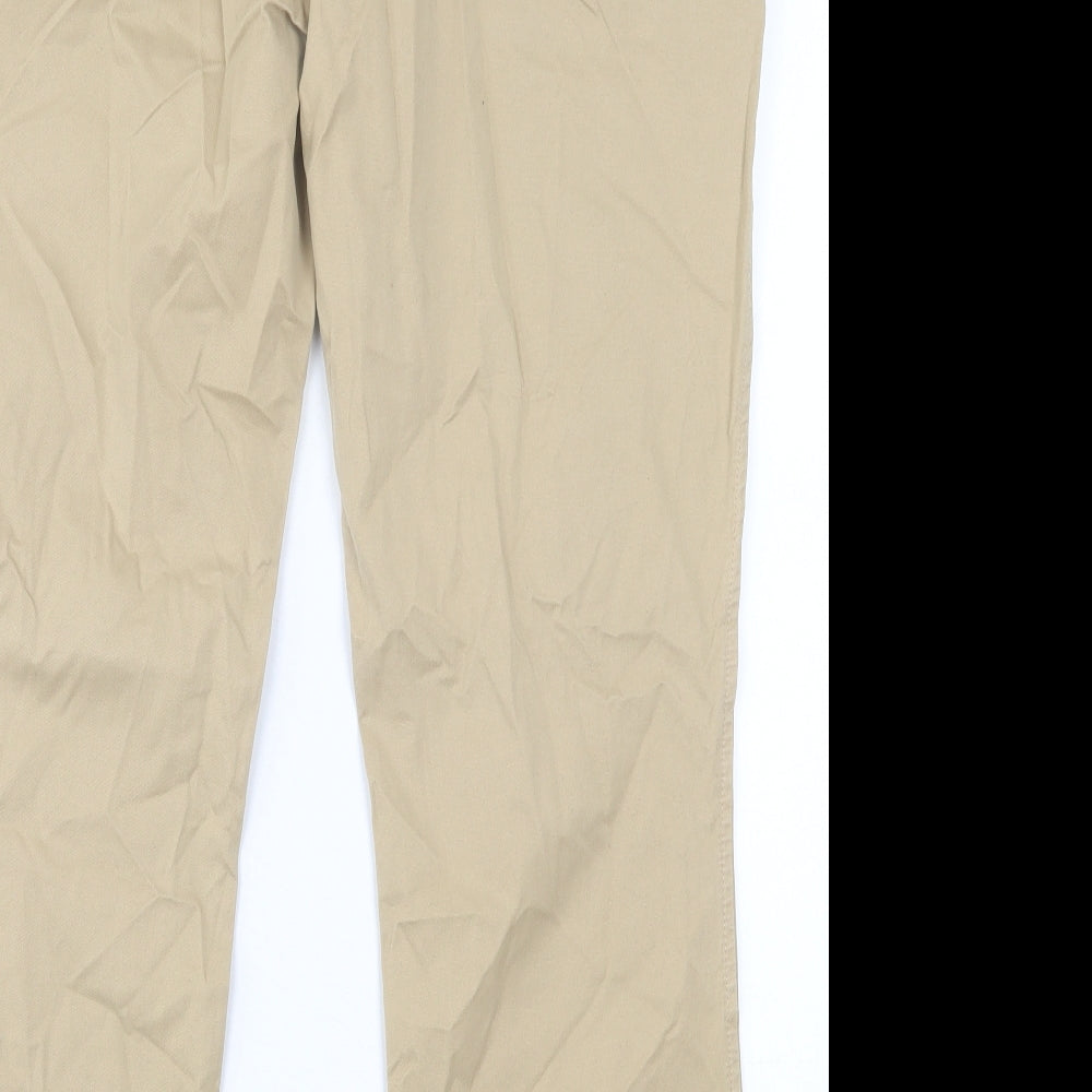 Racing Green Mens Beige Cotton Chino Trousers Size 38 L30 in Regular Button