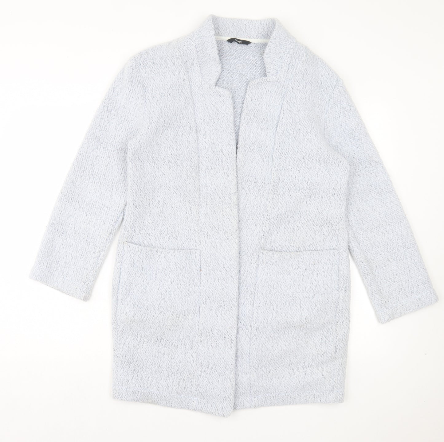 George Womens Blue V-Neck Polyester Cardigan Jumper Size 10
