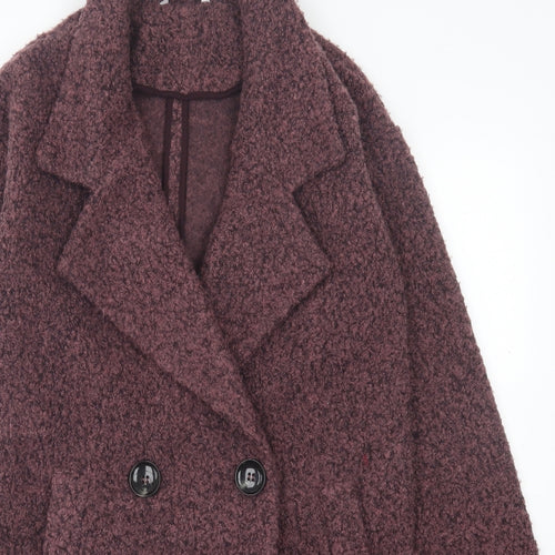 NEXT Womens Purple Overcoat Jacket Size S Button