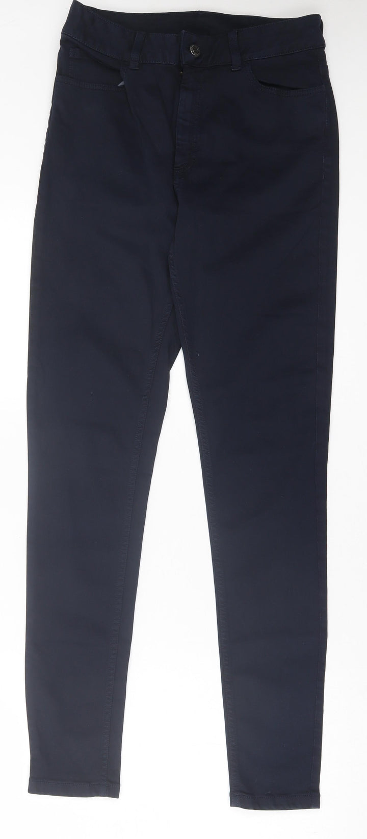Marks and Spencer Womens Blue Cotton Skinny Jeans Size 10 L29 in Regular Button