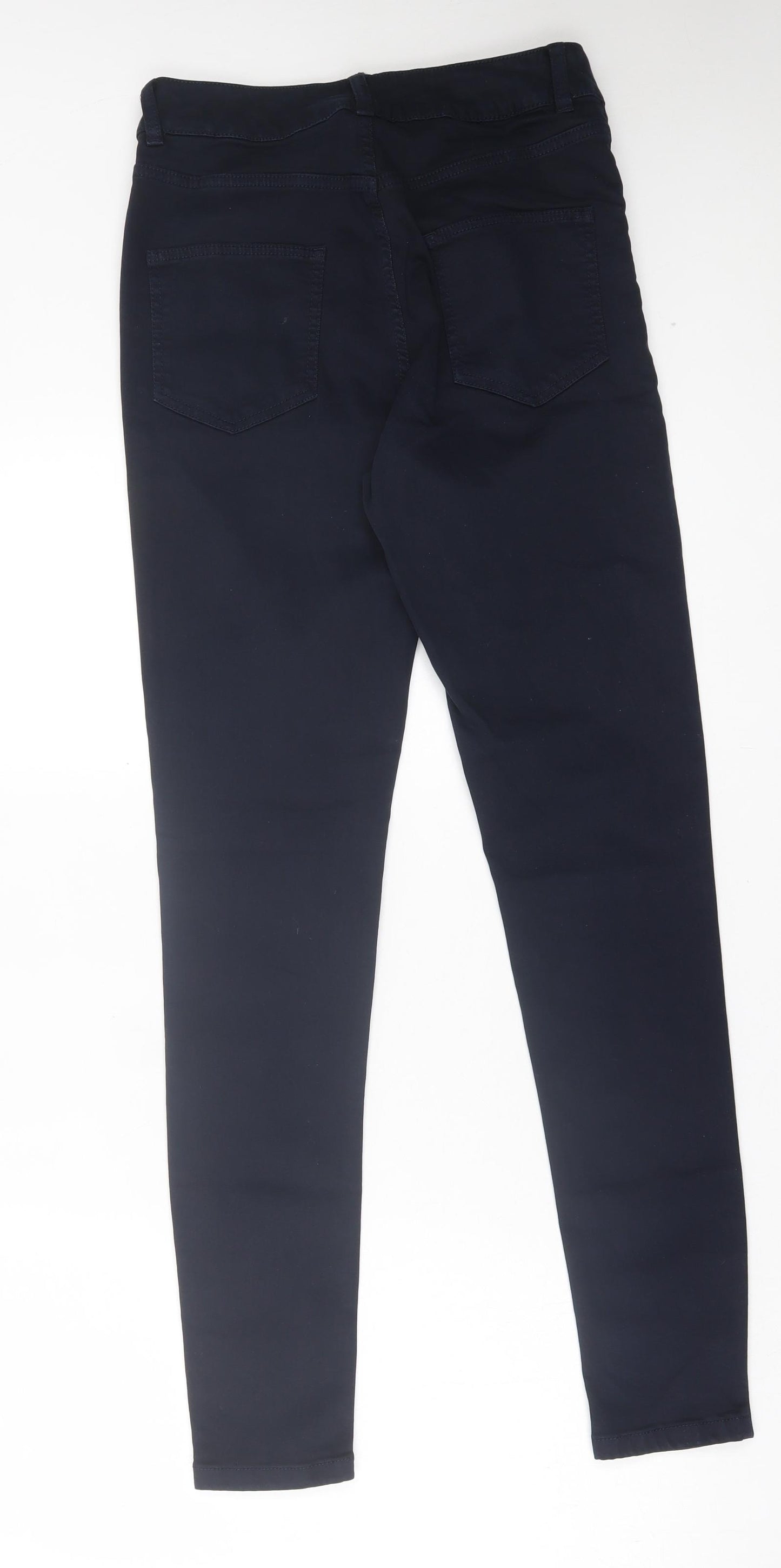 Marks and Spencer Womens Blue Cotton Skinny Jeans Size 10 L29 in Regular Button