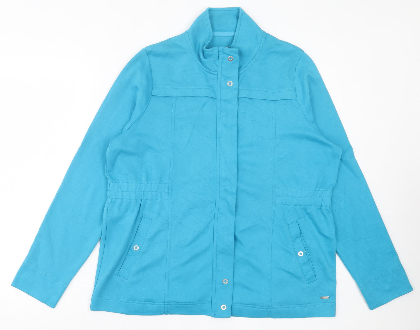 DASH Womens Blue Cotton Full Zip Sweatshirt Size 18 Zip