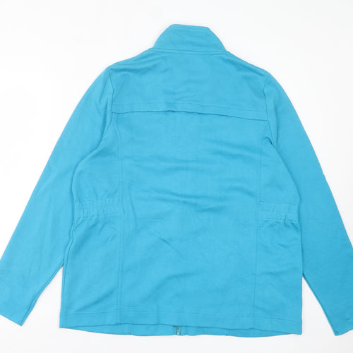 DASH Womens Blue Cotton Full Zip Sweatshirt Size 18 Zip