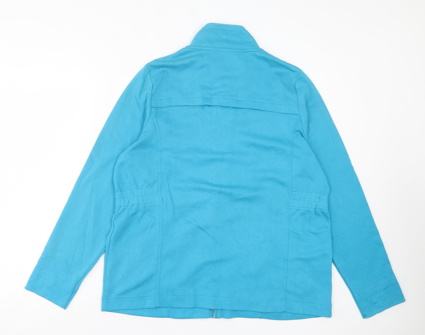 DASH Womens Blue Cotton Full Zip Sweatshirt Size 18 Zip