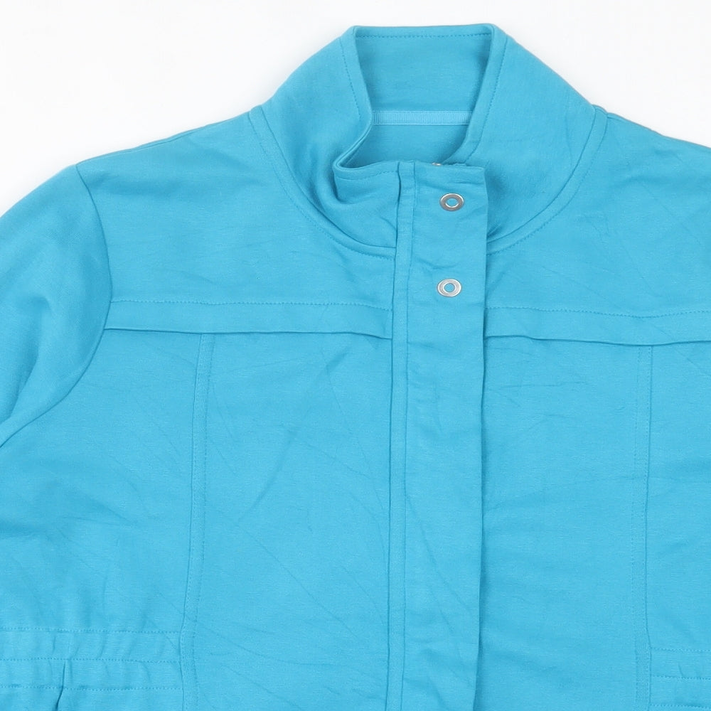 DASH Womens Blue Cotton Full Zip Sweatshirt Size 18 Zip