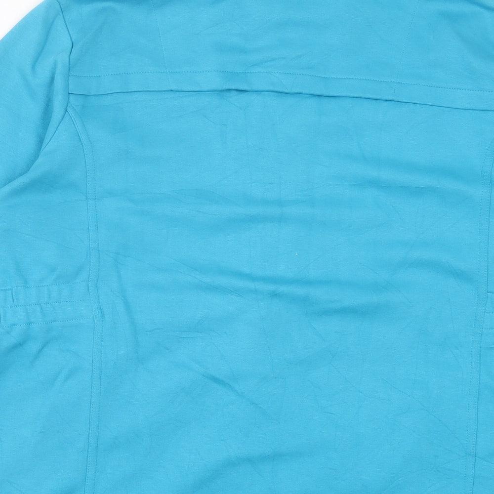 DASH Womens Blue Cotton Full Zip Sweatshirt Size 18 Zip