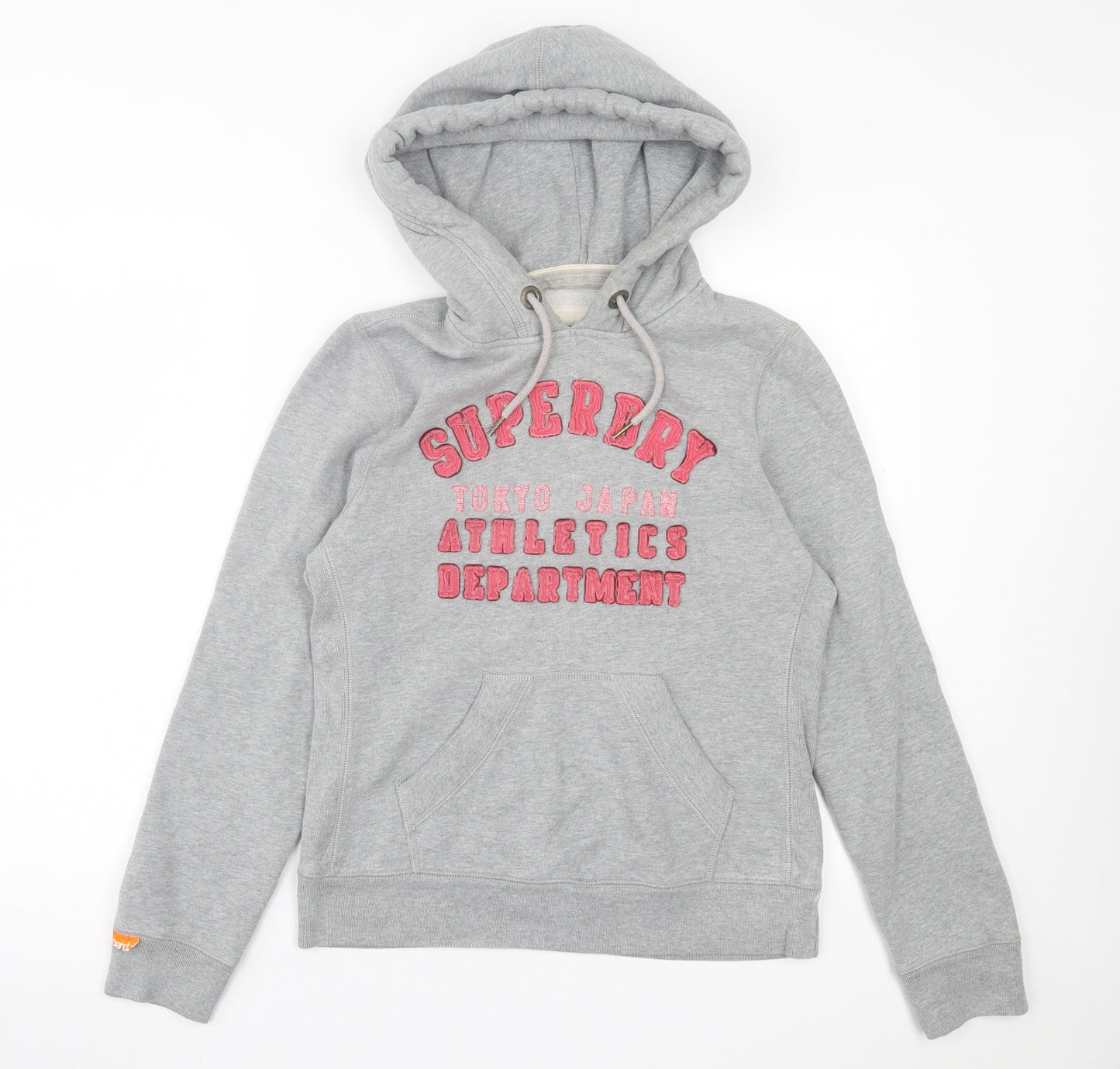Superdry Womens Grey Cotton Pullover Hoodie Size XL Pullover