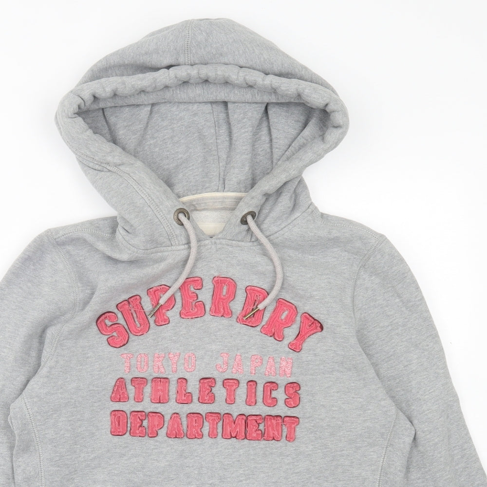 Superdry Womens Grey Cotton Pullover Hoodie Size XL Pullover