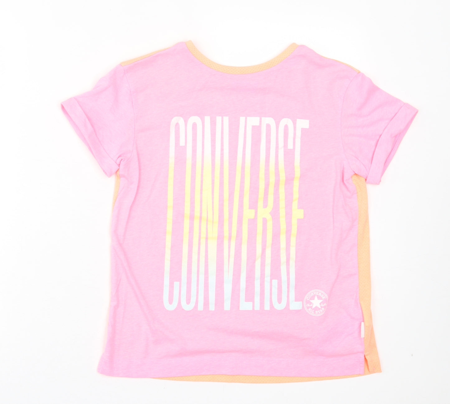 Converse Girls Pink Viscose Basic T-Shirt Size 13-14 Years Crew Neck Pullover
